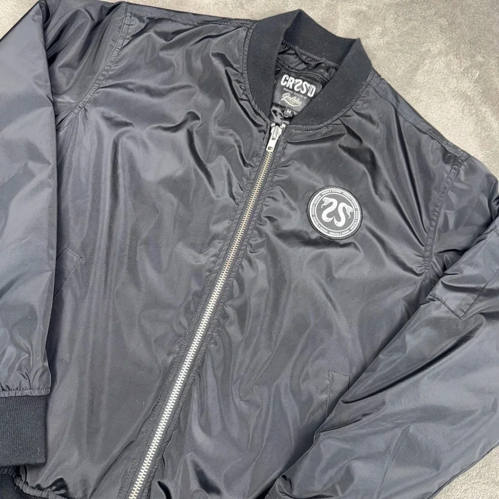 CRSSD Bomber Jacket Mens Size M Black Excellent House x Techno Festival Utility
